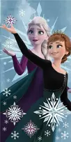 Rankšluostis Ręcznik plażowy 70x140 Frozen 2 Anna i Elza mėlyna bawełniany August 23