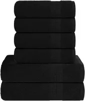 Rankšluostis Rankšluosčių rinkinys, 6vnt., juodi, 100% medvilnė, 600g/m²