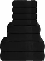 Rankšluostis Rankšluosčių rinkinys, 8vnt., juodi, 100% medvilnė, 360g/m²