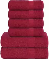 Rankšluostis Rankšluosčių rinkinys, 6vnt., raudoni, 100% medvilnė, 360g/m²
