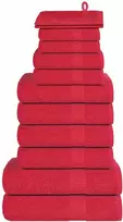 Rankšluostis Rankšluosčių rinkinys, 12vnt., raudoni, 100% medvilnė, 360g/m²