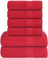 Rankšluostis Rankšluosčių rinkinys, 6vnt., raudoni, 100% medvilnė, 600g/m²