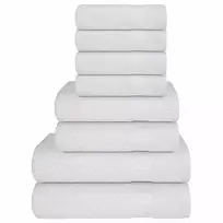 Rankšluostis Rankšluosčių rinkinys, 8vnt., balti, 100% medvilnė, 360g/m²