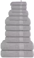 Rankšluostis Rankšluosčių rinkinys, 12vnt., pilki, 100% medvilnė, 360g/m²