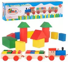 Malplay Žaislas Medinis traukinys su kaladėlėm