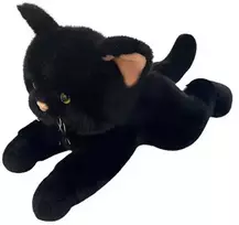 Maskotka Pliušinis gulintis katinas, 45 cm, juodas
