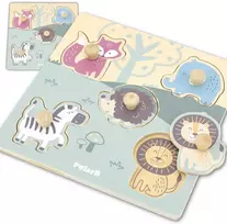 Viga Toys VIGA PolarB medinė dėlionė Gyvūnai su smeigtukais
