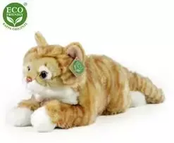 Pliušinis raudonas dryžuotas katinas Rappa 40 cm EKOLOGIŠKAS