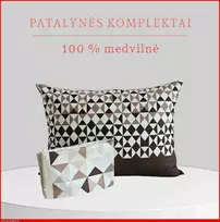100 proc. medvilnės patalynės komplektas - Antklodės užvalkalas 160x200 cm. + pagalvės užvalkalas 50x70 cm. (1 vnt.)
