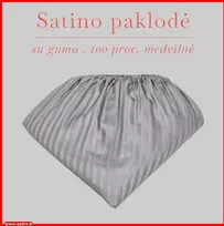 Satino paklodė su guma 100/140/160/180/200x200+20cm. - 180x200+20cm.