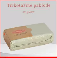 Trikotažinė elastinga medvilnės paklodė su guma 100/140/160/180/200x200+30cm. mėtinė - Mėta - 180x200+30cm.