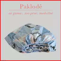Paklodė su guma 100/140/160/180x200+30cm. - 180x200+30cm.