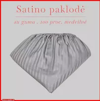 Satino paklodė su guma 100/140/160/180x200+30cm. - 180x200+30cm.