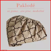 Paklodė su guma 100/140/160/180/200x200+20cm. - 140x200+20cm.