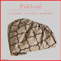 Paklodė su guma 100/140/160/180x200+30cm. - 140x200+30cm.