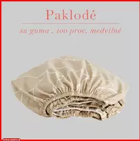Paklodė su guma 100/140/160/180x200+30cm. - 140x200+30cm.