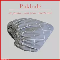 Paklodė su guma 100/140/160/180/200x200+20cm. - 200x200+20cm.