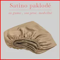 Satino paklodė su guma 100/140/160/180/200x200+20cm. - 180x200+20cm.