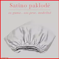 Satino paklodė su guma 100/140/160/180/200x200+20cm. - 180x200+20cm.