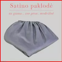 Satino paklodė su guma 100/140/160/180/200x200+20cm. - 180x200+20cm.