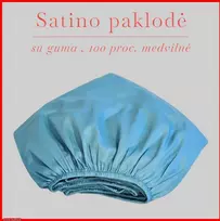 Satino paklodė su guma 100/140/160/180x200+30cm. - 160x200+30cm.