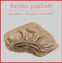 Satino paklodė su guma 100/140/160/180x200+30cm. - 100x200+30cm.