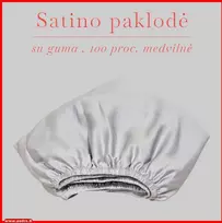 Satino paklodė su guma 100/140/160/180x200+30cm. - 180x200+30cm.
