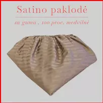 Satino paklodė su guma 100/140/160/180/200x200+20cm. - 180x200+20cm.