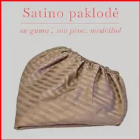 Satino paklodė su guma 100/140/160/180x200+30cm. - 140x200+30cm.