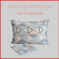 Medvilnės pagalvės užvalkalas - 70x70 cm. su užtrauktuku