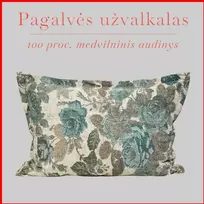 Glamžyto medvilninio audinio pagalvės užvalkalas - 50x70 cm. be užtrauktuko