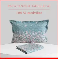 Medvilnės pagalvės užvalkalas - 50x70 cm. be užtrauktuko