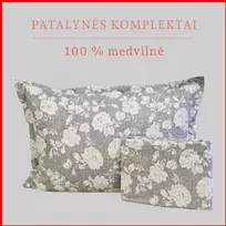 100 proc. medvilnės patalynės komplektas - Antklodės užvalkalas 220x200 cm. + pagalvės užvalkalai 50x70 cm. (2 vnt.)