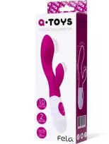 Toyfa A-TOYS, Vibratorius Fela su klitorio stimuliatoriumi, silikonas, rožinis, 20,5 cm, 10 greičių, 2xAAA