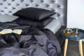 MIEGO GURU PREMIUM satino patalynės komplektas “Ash Gray” (TC300) 200x200cm