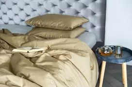 MIEGO GURU PREMIUM satino patalynės komplektas “rusvai gelsvas” (TC300) 200x220cm