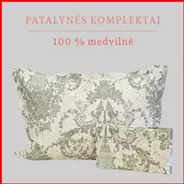 100 proc. medvilnės patalynės komplektas - Antklodės užvalkalas 140x200 cm. + pagalvės užvalkalas 50x70 cm. (1 vnt.)