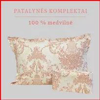 100 proc. medvilnės patalynės komplektas - Antklodės užvalkalas 140x200 cm. + pagalvės užvalkalas 50x70 cm. (1 vnt.)