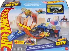 Mattel HOT WHEELS CITY rinkinys – Super policijos stotis (JBM71)