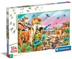 Clementoni Dėlionė 104 vnt. - Dinozaurų žemė