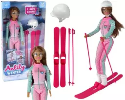 Lean Toys Lėlė Anlily slidininkė su priedais