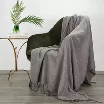 Eurofirany Megztas pledas su kutais, 125x160 cm plieno akrilinė lovatiesė, dekoratyvinis sofos užvalkalas, minkštas šiltas antklodė Antklodė