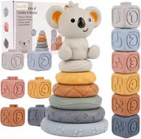 Malplay Montessori sensorinės kaladėlės - piramidė Koala, 13 vnt