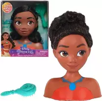 Lėlės galvutė šukavimui ir plaukų formavimui Princess Disney Vaiana Moana + šepetys