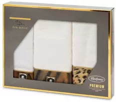 Rankšluostis Eurofirany Rankšluosčių rinkinys dėžutėje 3 dalių, 500g/m² medvilnė, panteros raštas, apima 30x50 50x90 70x140 cm, vonios rankšluosčiai, dovanų rinkinys, minkšta medvilnė