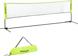 SPORTNOW badmintono tinklo rinkinys, sulankstomas teniso tinklas, reguliuojamo aukščio (103/120/155 cm), skirtas vidaus ir lauko erdvėms, tinklinio tinklas su krepšiu transportavimui, metalas, poliesteris, geltonas