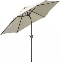 "Outsunny" sulankstomas skėčio skėtis sodo skėtis su rankine rankena aliuminio 180/㎡ poliesterio smėlio spalvos ∅2,6 x 2,35 m