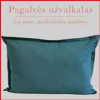 Medvilnės pagalvės užvalkalas - 50x70 cm. su užtrauktuku