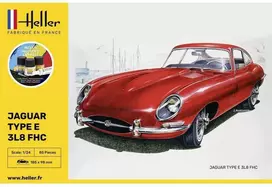 Heller Jaguar Type E 3L8 FHC 1/24 dovanų surinkimo rinkinys