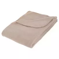 Atmosphera Fleece Vilnos antklodė šilta ir maloni liesti pledas iš švelnaus smėlio spalvos audinio - 150 x 125 cm